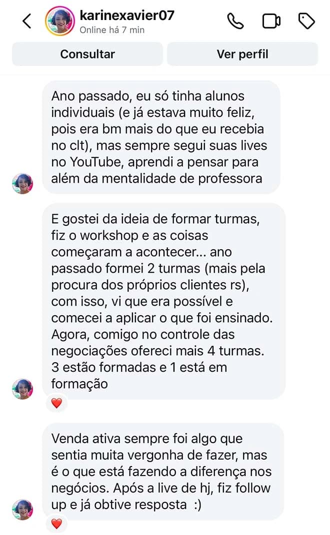Depoimento de Karine Xavier